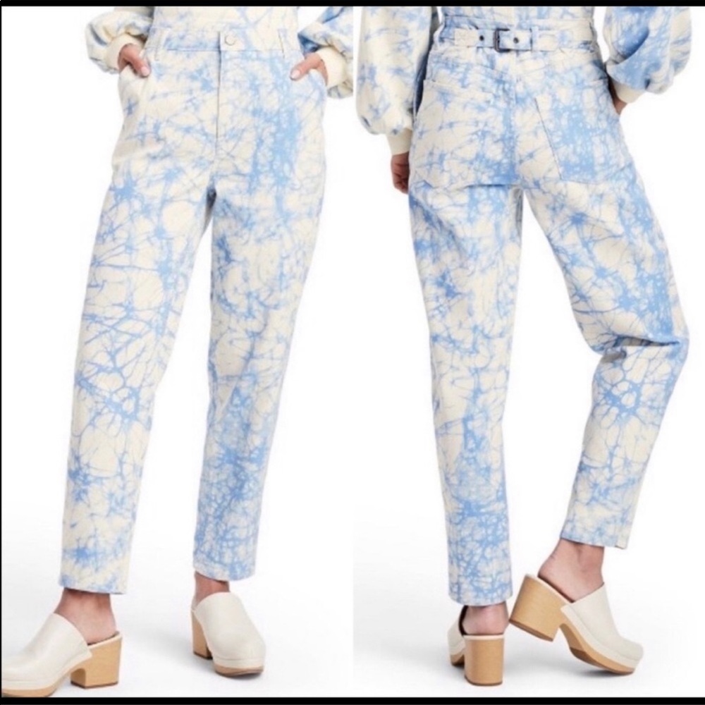 Rachel Comey X Target White & Blue Tie Dye Chambray Jeans Size 4